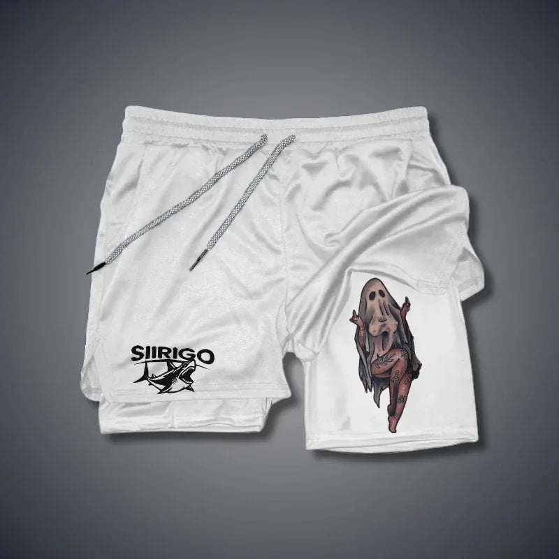 2024Berserk Men's Sports Shorts 2 in 1, Quick-drying Running Shorts, Gym and Fitness Training Double-layer Shorts for Men