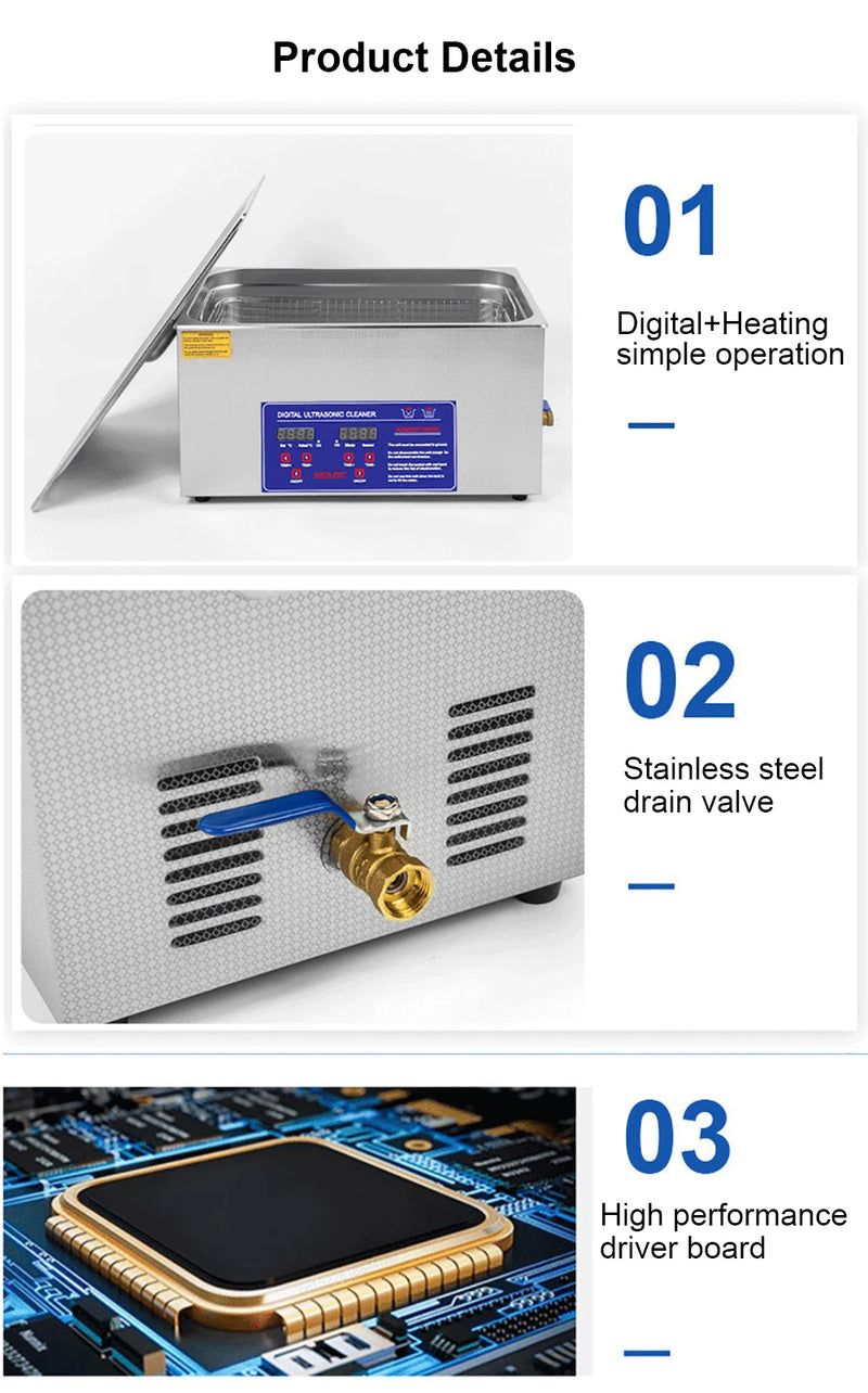 Ultrasonic Cleaner 2L 3L 6L 10L Ultrasound Cleaning Machine With Heated Washing Professional Home Commercial Ultrasonic Cleaner