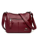 Fashion 100% Cow Leather Crossbody Luxury Designer Genuine Leather Handbag Women's Solid Color Lady Tote Shoulder Messenger Bag