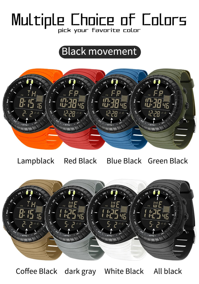 SANDA Men's Electronic Watch Outdoor Sports LED Analog Digital Alarm Clock Chronograph Multifunction Waterproof Men's Wristwatch