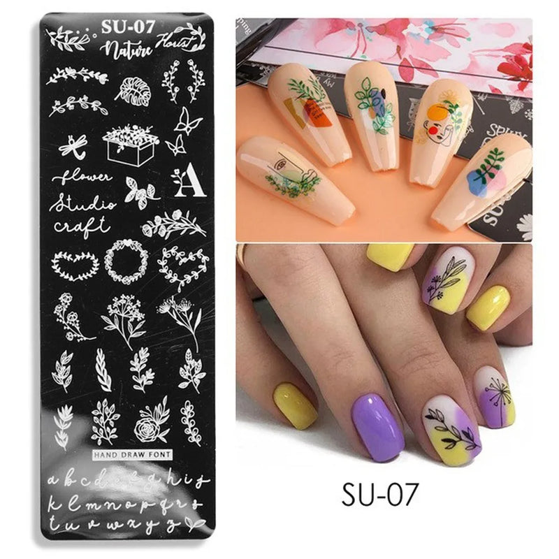 Christmas Nail Stamping Plates Cute Penguins Bear Winter Decor Deer Snowflakes Nail Stencils Printing Templates