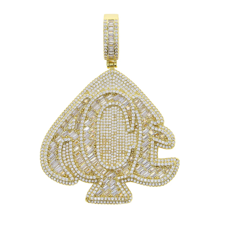 New Iced Out Bling CZ Letter Cross Pendant Necklace Various Design 5A Zircon Two Tone Color Badge Charm Men's Hip Hop Jewelry