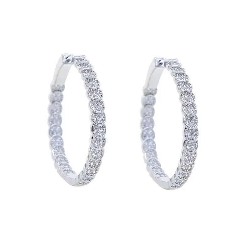 Moon Charm Shaped Chain Bracelet Necklace Gold Color Pave CZ Shiny Polished Fashion European Women Girl Jewelry Set