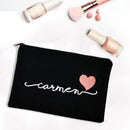 Personalized Makeup Bag Bridesmaid Maid of Honor Holiday Wedding Bachelorette Party Gifts Canvas Monogram Cosmetic Zipper Pouch