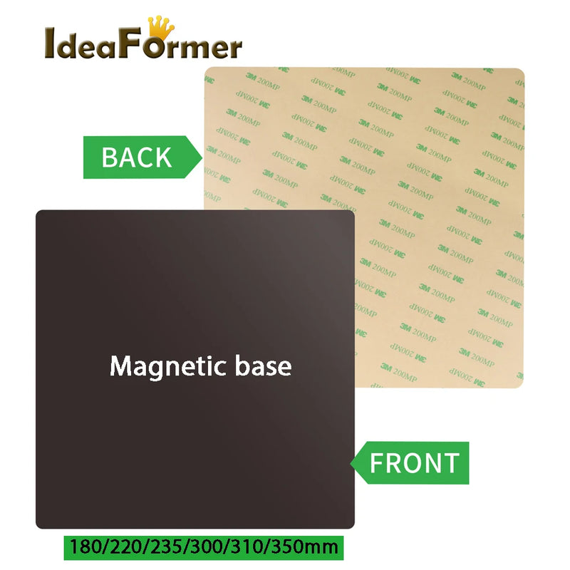 3D Printer Magnetic Base With 3M Adhersive 180/220/235/300/310/350mm Magnetic Sticker for 3D Printer Platform Bed Ender 3 Voron