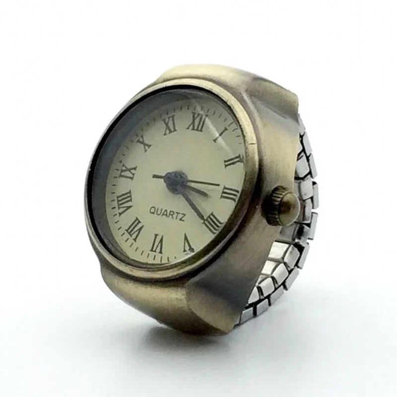 2024 Luxury Vintage Punk Quartz Watch Ring Couple Women Men Hip Hop Cool Elastic Stretchy Watch Finger Rings Jewelry Gifts