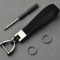 Car Key Chain Luxury Genuine Leather Keychain Pure Color Buckle Key Ring Car Accessories Gift Car Keychain