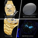OLEVS 9805 High end Men Watches  Waterproof Moon Phase Diamond Dial Fashion Luxury Mechanical Watch Skeleton Original Wristwatch