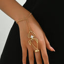 Exaggerated Living Mouth Zinc Alloy Ring Bracelet for Women Spider Scorpion Gothic Retro Personalized Party Accessories