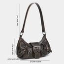 Women's Pleated Hobo Red Shoulder Bag for Women PU Leather Clutch Handbag Purse Y2K Bag for Girls Chic Travel Commuter Bag