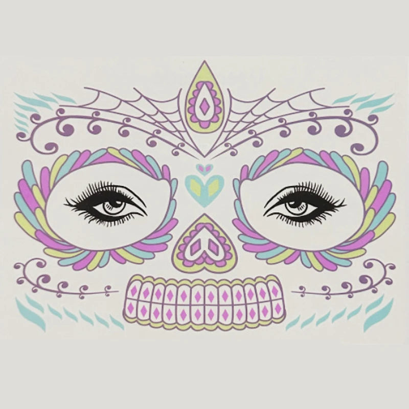 Face Festival Tattoo Costume Party Stickers Halloween Waterproof Temporary Tattoo Stickers Makeup Body Dress Up Decoration