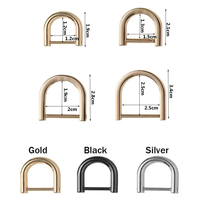 1Pcs Open Screw D Ring Buckle Shackle Clasp for Leather Craft Bag Strap Belt Handle Shoulder Webbing Metal Detachable Buckle