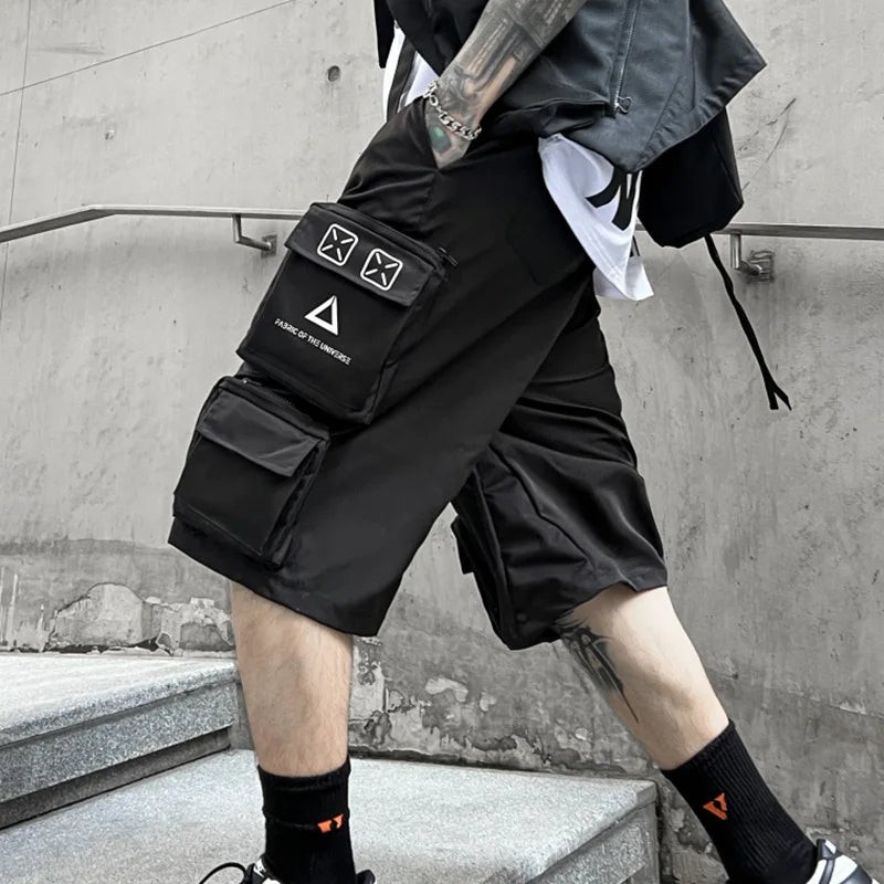 2023 Summer Tactical Cargo Shorts Men Fashion Functional Multi Pockets Shorts Techwear Hip Hop Streetwear Knee Length Pants