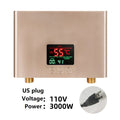 110V 220V Instant Water Heater Bathroom Kitchen Wall Mounted Electric Water Heater LCD Temperature Display with Remote Control