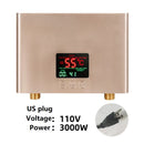 110V 220V Instant Water Heater Bathroom Kitchen Wall Mounted Electric Water Heater LCD Temperature Display with Remote Control