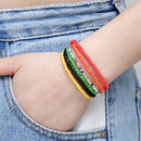 17Pcs Random Color Mixing Elastic Beaded Bracelets Bohemian Stackable Beaded Stretch Bracelets Colorful Boho Beach Bracelet Set