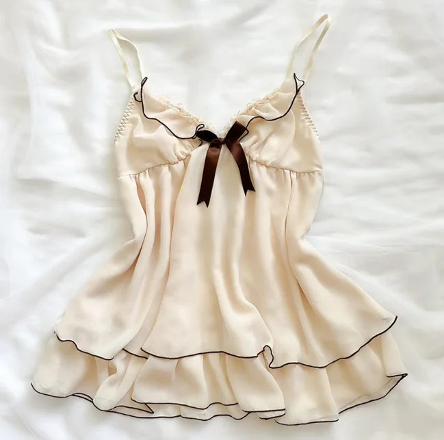 Y2K Bow Chic Sweet Clothing Cute Halter Tops Women Sleeveless Casual Singlet Vintage Tide Daily Slim Classic Aesthetic Camisole