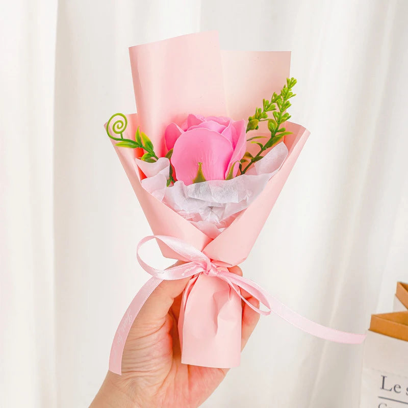 Soap Rose Bouquet Valentines Day Gift For Friends Wedding Bouquet Home Decorations Rose Flower Bouquet Hands Wedding Party Gifts