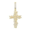 New Iced Out Bling CZ Letter Cross Pendant Necklace Various Design 5A Zircon Two Tone Color Badge Charm Men's Hip Hop Jewelry