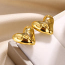Gold Color Love Heart Earrings For Women Bow Stud 2023 Trend Simple Knot Earrings Piercing Fashion Jewelry Valentine's Day Gifts