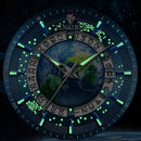 Tourbillon Earth Men's Watch Luminous 3D Mechanical Automatic Genuine Leather Waterproof High End Luxury relogios masculino