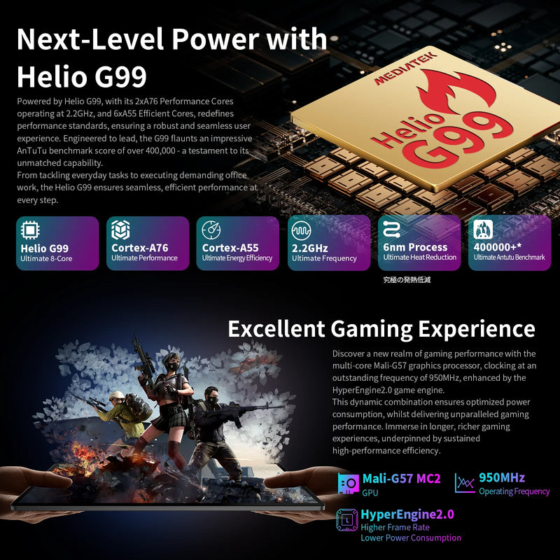 Teclast T50Max Android 14 Tablet 11 90Hz Refresh Rate Max 20GB RAM 256GB ROM Helio G99 CPU 8000mAh 18W Fast Charging 4G LTE GPS