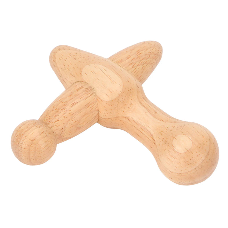 Trigger Point Massager Tool Cross Shaped Boost Metabolism Lymphatic Drainage Relaxes Muscles Wooden Massage Tool