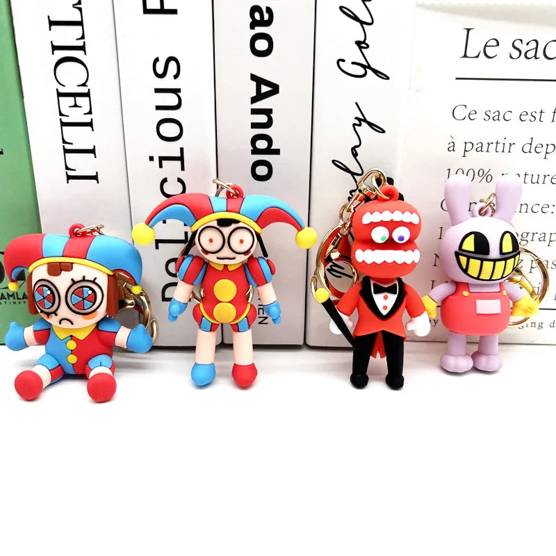 Magical Digital Circus Pomni Jax Silicone Cartoon Keychain Toy Theater Rabbit Doll Filling Toy Children's Christmas Gift