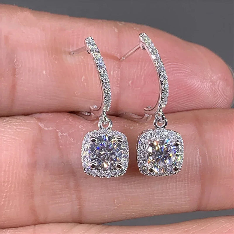 2024 New Bride Engagement Wedding Jewelry Elegant Shiny Mosan Diamond Beautiful Gift Milan Girl Fashion Pendant Earrings