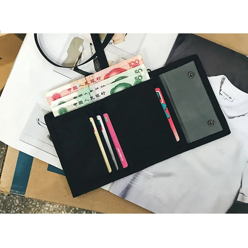 Trifold Students Wallets For Shoulder Sling Wallets Youth Men Women Short-style Hasp Card Purse Girls Boys Hasp Card Case Holder