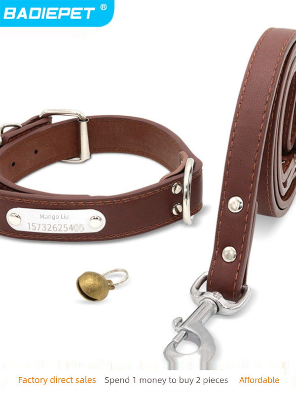 Hot Teddy Dog Collar Lettering Dog Leash Golden Retriever Dog Collar Bell Collar Small Cat Collar Labrador Bandana