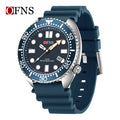 OFNS New Style Fashion 8033 Men's Quartz Watch Simple Fashion Waterproof Calendar Watch Casual Silicone Strap Watch Wristwatch