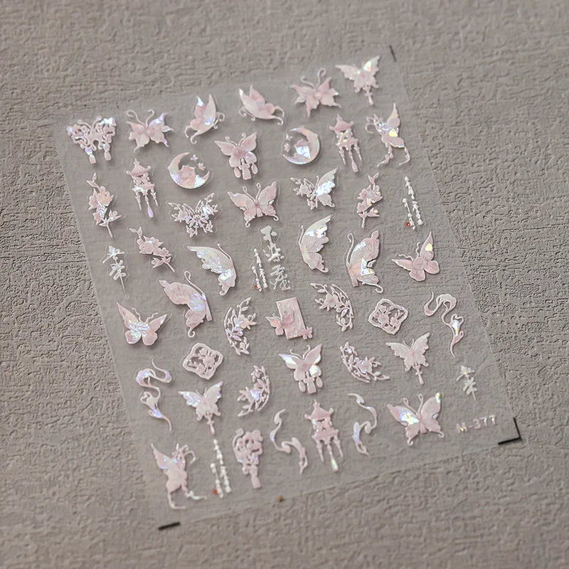 1 pc 5D Embroidery Bee Nail Art Sticker Embossed Butterfly Insect Nail Sticker High Quality Nail Art Design Decoration Sticker