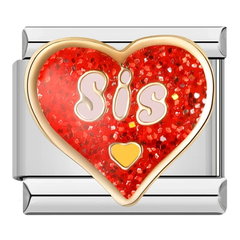 Hapiship 2023 Fashions Game Moon Bingo Princess Heart Charm Links Fit 9mm Bracelet Stainless Steel Making DIY Jewelry DJ717-D