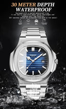 Classic Retro Brand Men Watch Business Steel Belt Calendar Luminous Waterproof Square Male Clock Fashion Quartz Watches gift