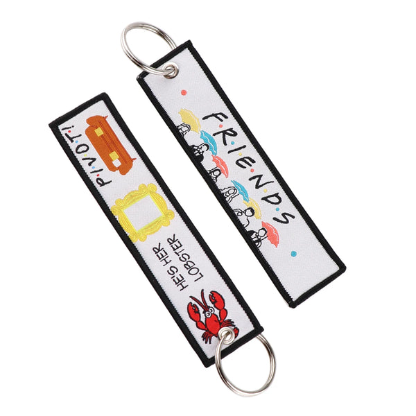 Friends tv show Embroidery Key Fobs Key Tag Keychains for Car Motorcycles Keys Holder Keyring Accessories Gifts Fashion Jewelry