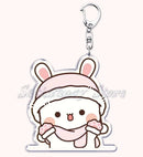 Llavero con diseño de Bubu Dudu, pareja de enamorados, oso panda, accesorios para bolso, colgante, joyería, regalos para amantes.