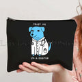 Anatomy Medical Nursing Student Nurse Doctor Flower Stethoscope Brain Canvas Cosmetic Makeup Toilet Bag Pencil Case Zipper Pouch
