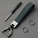 Car Key Chain Luxury Genuine Leather Keychain Pure Color Buckle Key Ring Car Accessories Gift Car Keychain