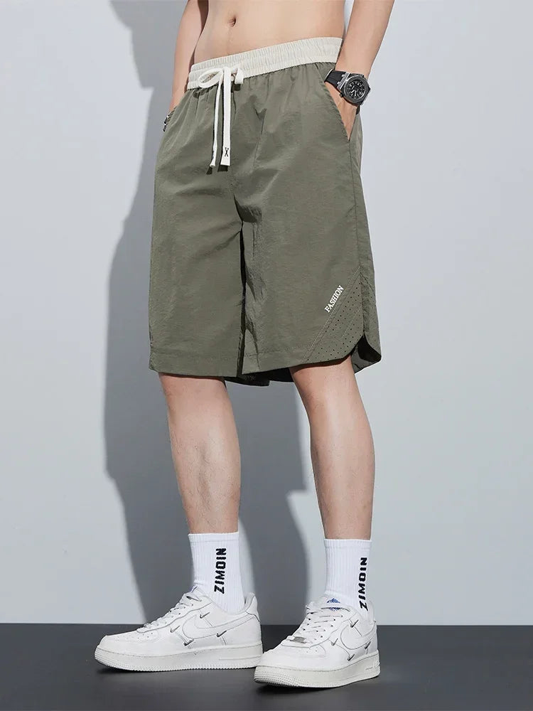 2024 New Summer Men's Shorts Sportswear Light&Thin Quick Dry Nylon Loose Sweat Short Pants Big Size Gym Casual Shorts 8XL