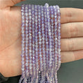 Purple Gem Beads Small Round Faceted Crystal Stone Beads Amethysts Crystal Mica Loose Beads For Jewelry Making DIY Necklace 15"