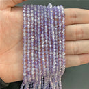 Purple Gem Beads Small Round Faceted Crystal Stone Beads Amethysts Crystal Mica Loose Beads For Jewelry Making DIY Necklace 15"