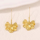 Gold Color Flower Earrings Palace Alloy Flower Women's Earrings Fashion Wedding Gift Accessories Wholesale