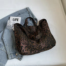 Leopard Canvas Commuter Women's Bag Fashion One Shoulder Canvas Bag 2024 New Women's Canvas Multi Functional Bag