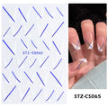 3D Snake Laser Stickers for Manicure Black Gold Abstract Leaves Luxury Nail Art Adhesive Slider Polish Decor Decals SASW-SJ