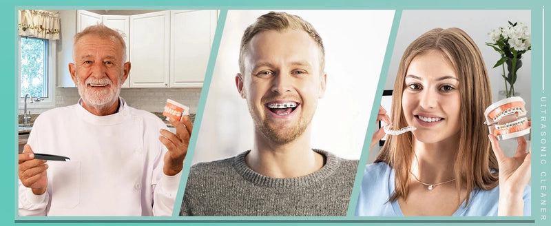 Limpiador ultrasónico para dentaduras postizas, limpiador portátil de joyas, relojes y gafas, lavadora ultrasónica para frutas y verduras.