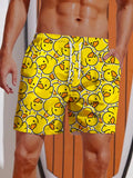 Hawaiian Yellow Duck Mens Printing Shorts Men's swim Trunks Elastic Waist 3D Print Gradient Breathable Short Streetwear Polyster