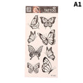 1Sheet Waterproof Temporary Tattoo Sticker 3D Butterfly Theme Fake Tattoo for Women Body Leg Arm Art