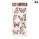 1Sheet Waterproof Temporary Tattoo Sticker 3D Butterfly Theme Fake Tattoo for Women Body Leg Arm Art