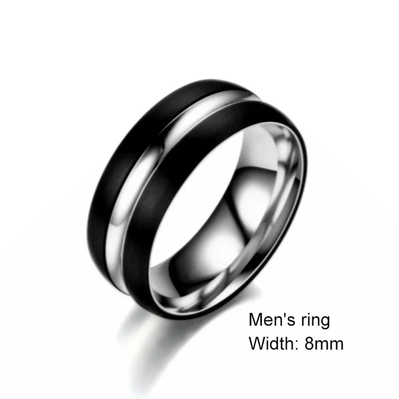 SOHOT  Titanium Steel Variety Couple Ring Jewelry For Lovers' And Unisex Punk Fashion Simple Travel Wedding Party Gift Wholesale